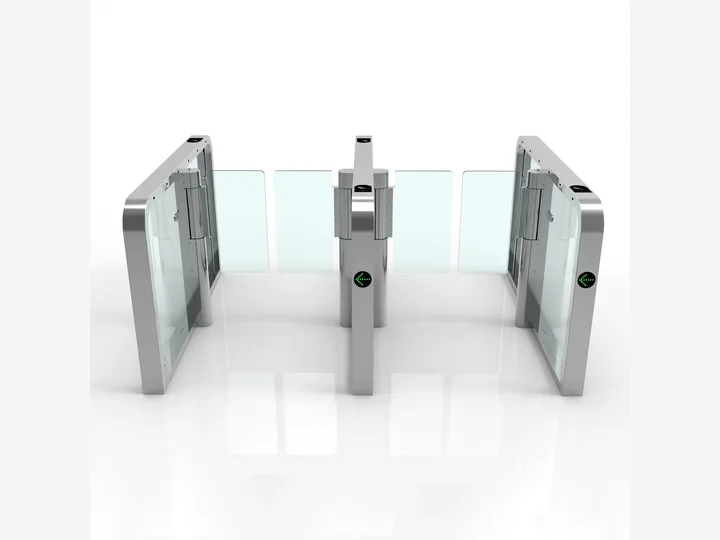 High Security Pedestrian Access Control Swing Turnstile Barrier Speed Gate...