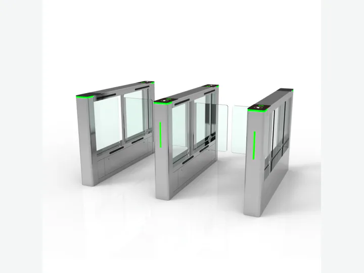 Stainless Steel Swing Gate Turnstile RFID QR Code Facial Recognition Secure...